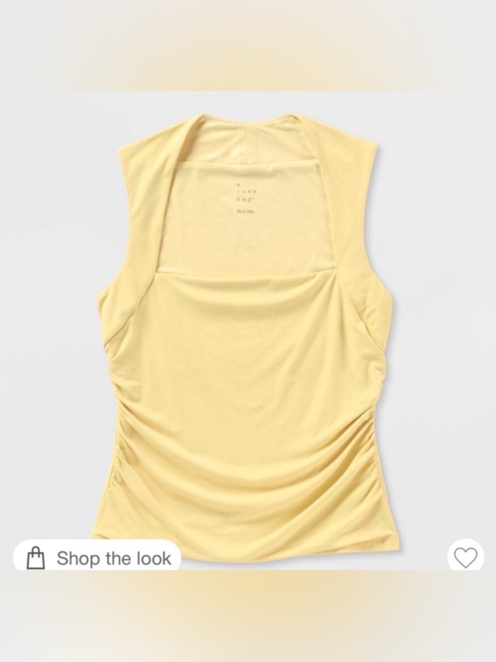 A NEW DAY Ruched Tank | Soft Yellow | Flattering Fit | Size XXL